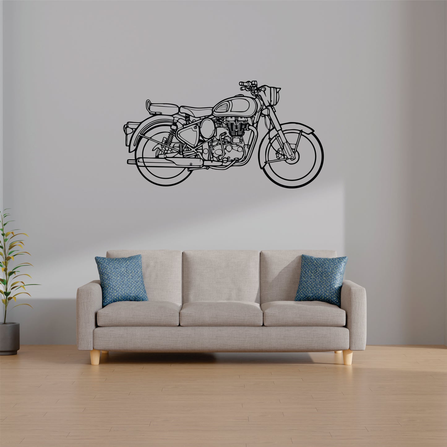 Royal Enfield Classic 350 Wall Art - MDF, Acrylic, Metal, ACP