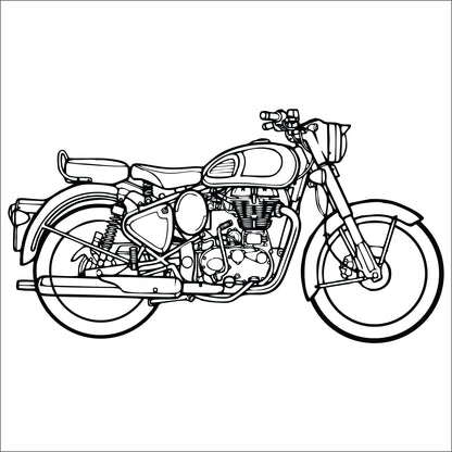 Royal Enfield Classic 350 Wall Art - MDF, Acrylic, Metal, ACP