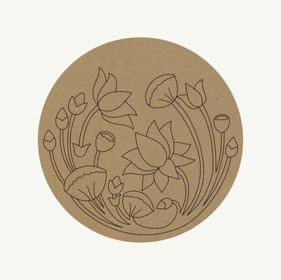 Premarked Lotus Base Cutout MDF Design