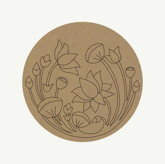 Premarked Lotus Base Cutout MDF Design