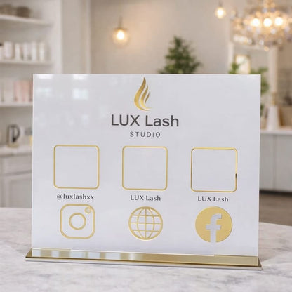 Laser Cut Custom QR Code Business Display Stand